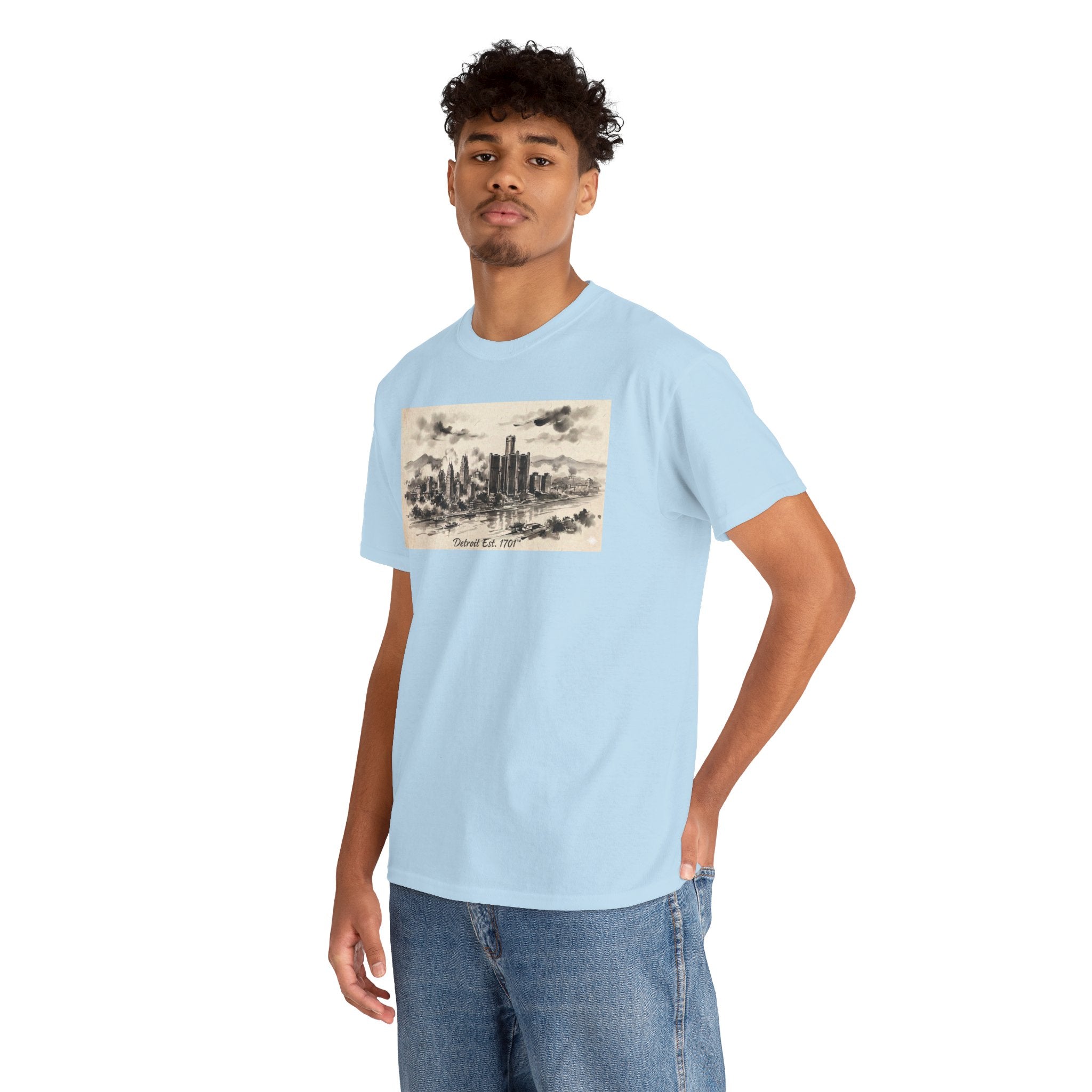 Detroit Pride Vintage Skyline Tee — "Detroit, Est. 1701" Cotton T-Shirt | Motor City Roots