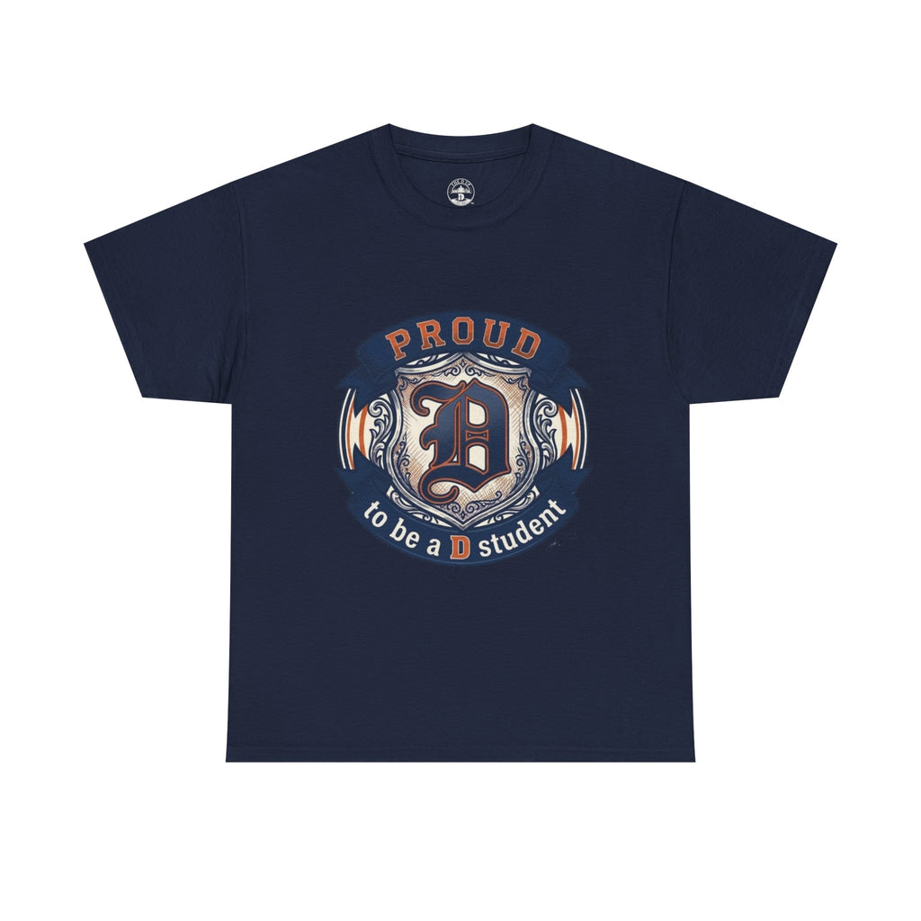 Detroit Pride D Student Tee — Vintage Crest Cotton T-Shirt(Unisex)