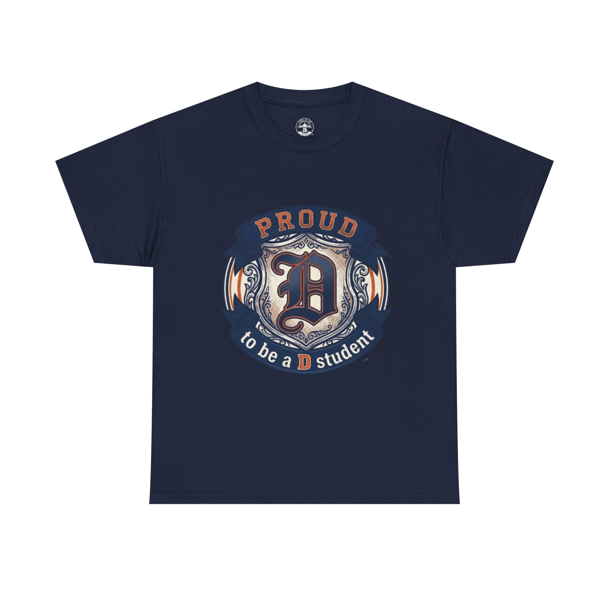 Detroit Pride D Student Tee — Vintage Crest Cotton T-Shirt(Unisex)