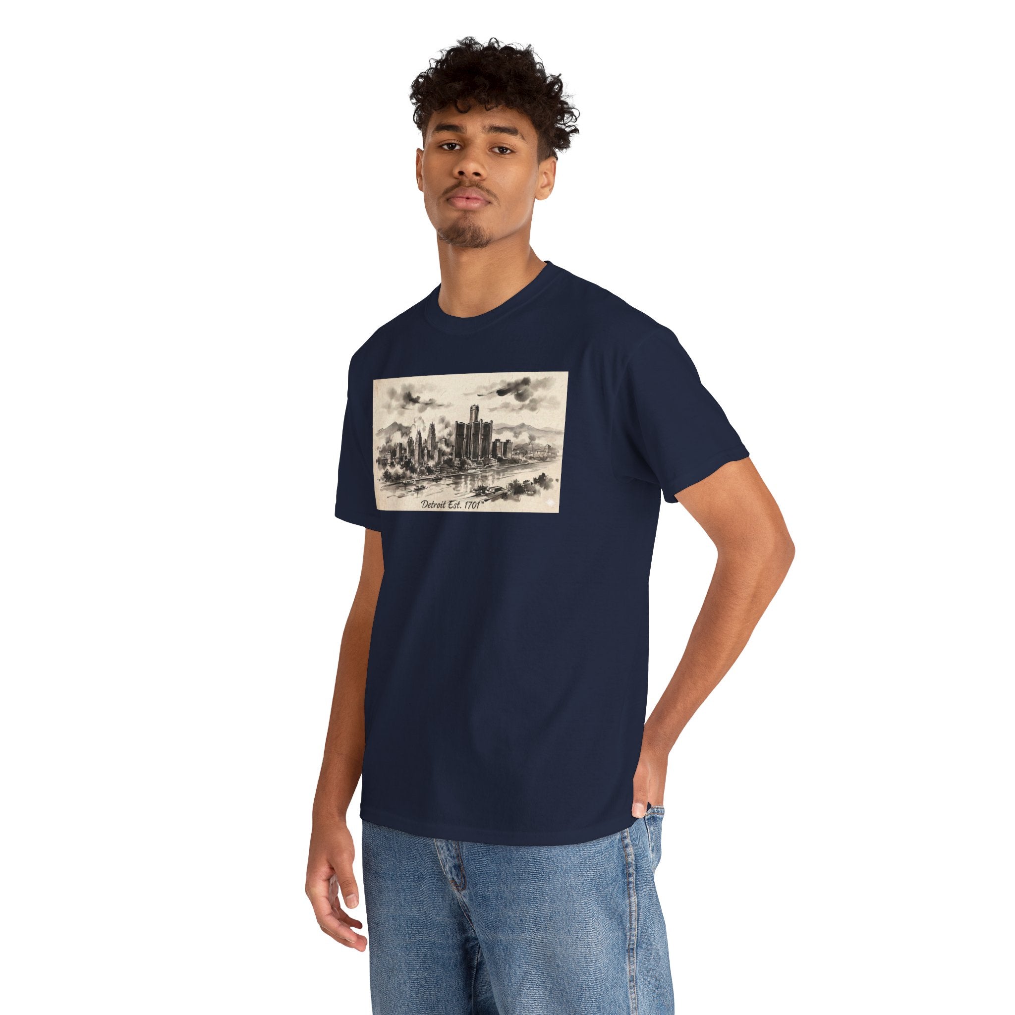 Detroit Pride Vintage Skyline Tee — "Detroit, Est. 1701" Cotton T-Shirt | Motor City Roots