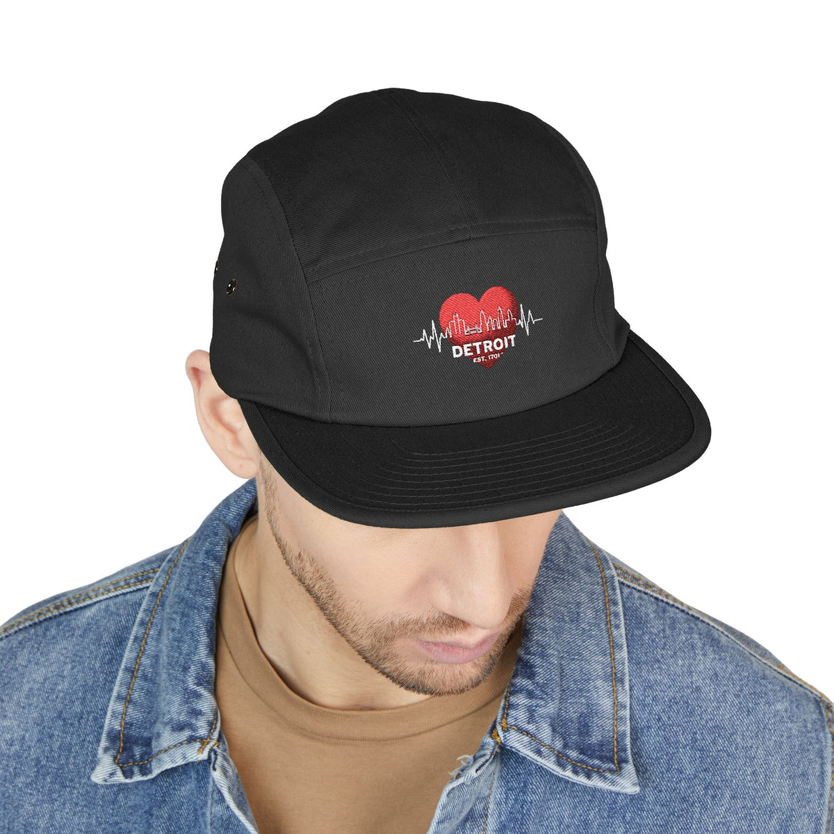 Detroit Heartbeat Embroidered 5-Panel Cap