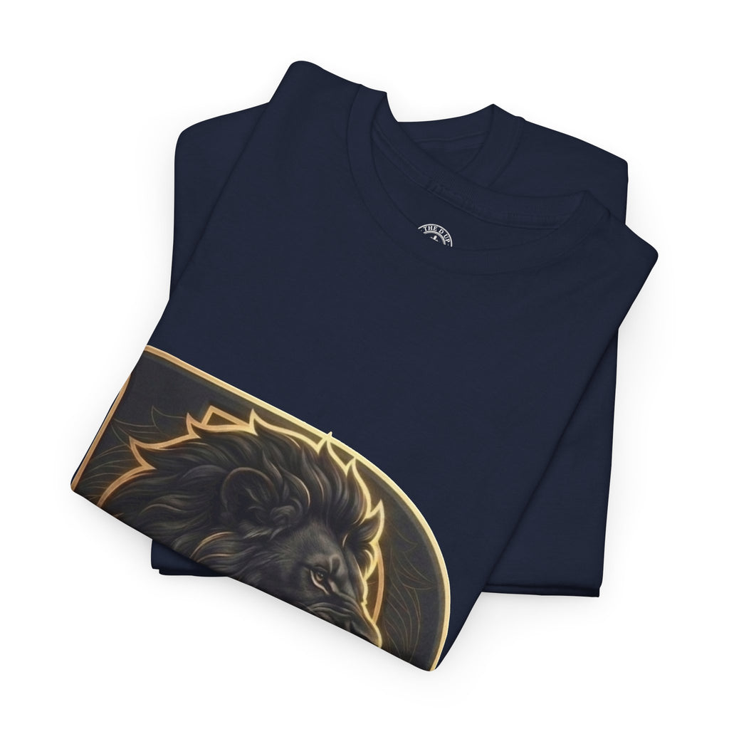 Men's Detroit Pride Lion D T Shirt — Gold Foil Monogram Detroit Lion Graphic(Unisex)