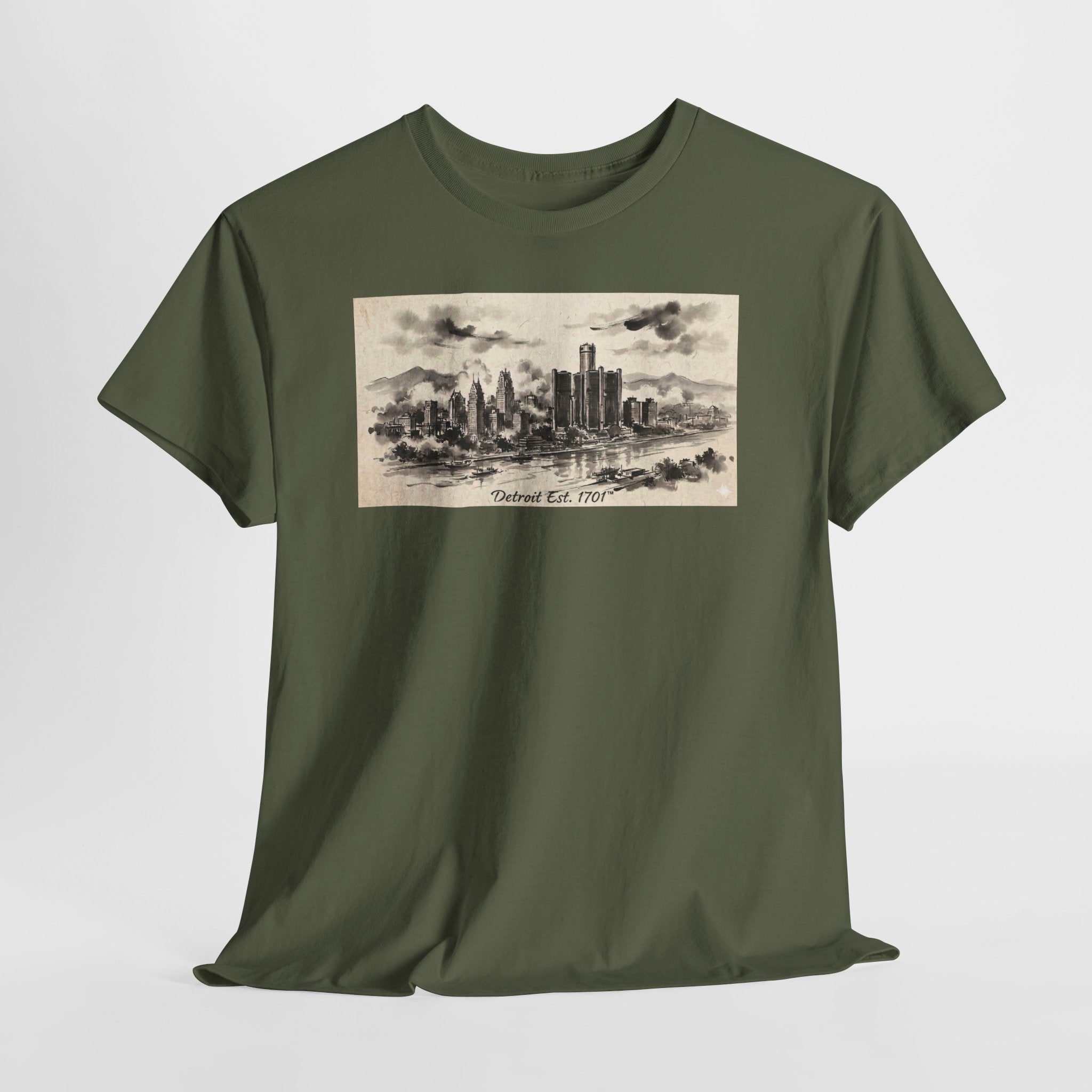 Detroit Pride Vintage Skyline Tee — "Detroit, Est. 1701" Cotton T-Shirt | Motor City Roots