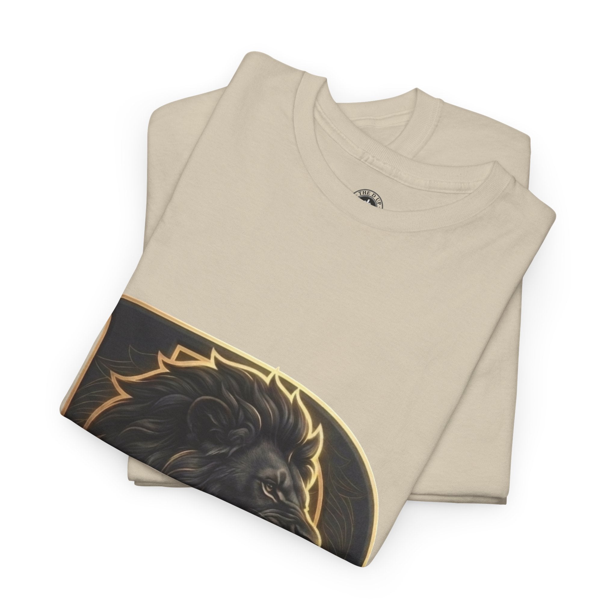 Men's Detroit Pride Lion D T Shirt — Gold Foil Monogram Detroit Lion Graphic(Unisex)