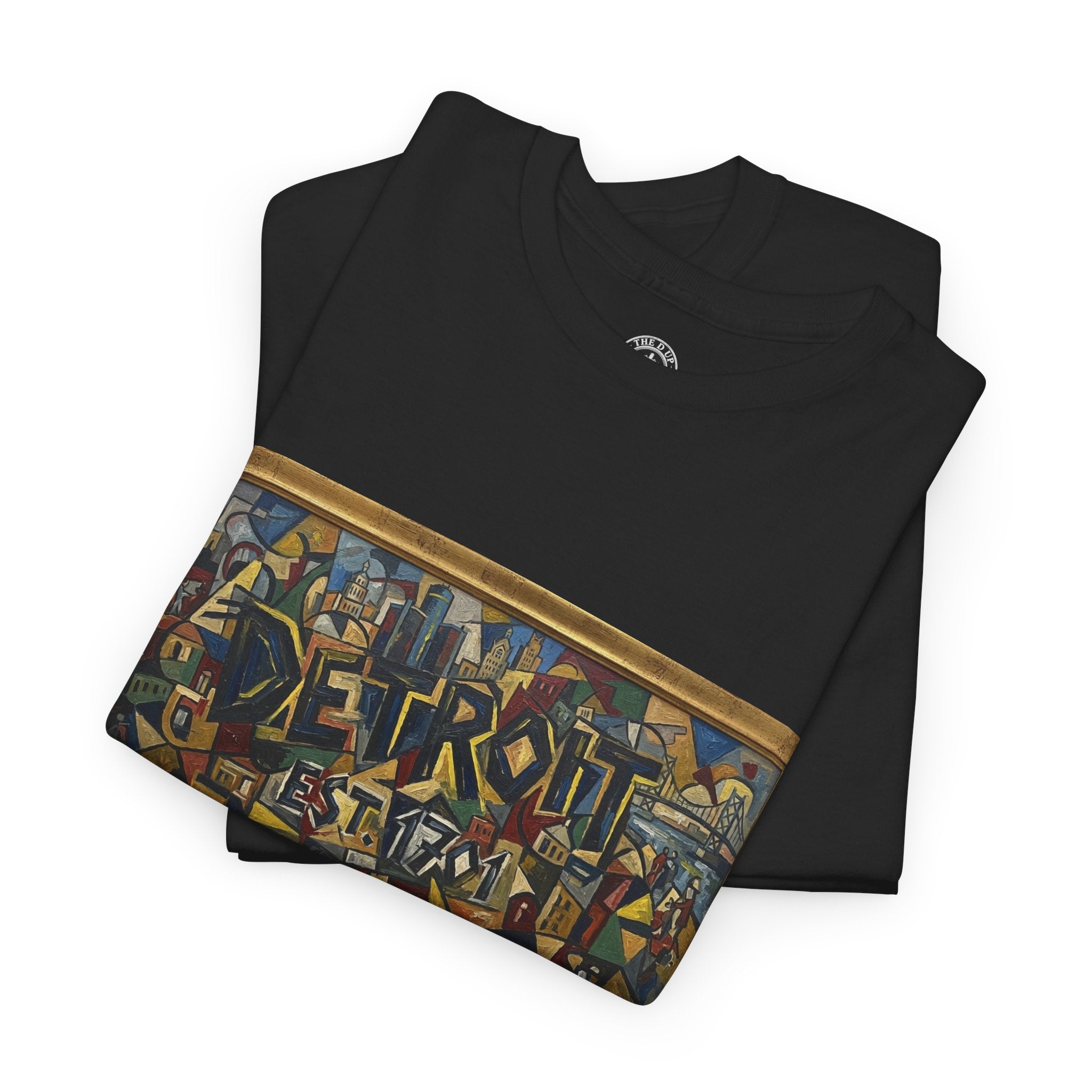 Men's Abstract Cubist Art T-Shirt — Framed Modern Painting Graphic(Unisex)