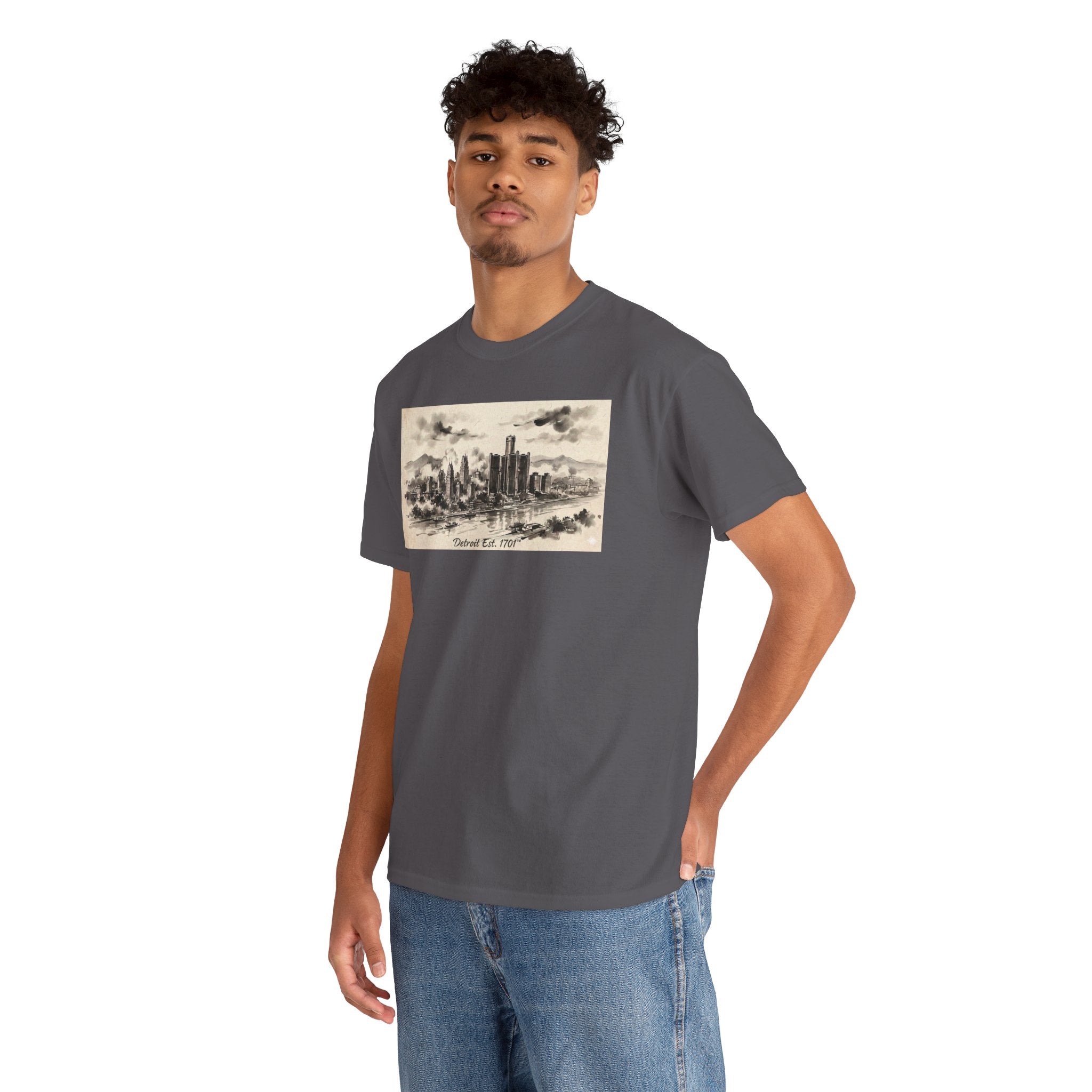 Detroit Pride Vintage Skyline Tee — "Detroit, Est. 1701" Cotton T-Shirt | Motor City Roots