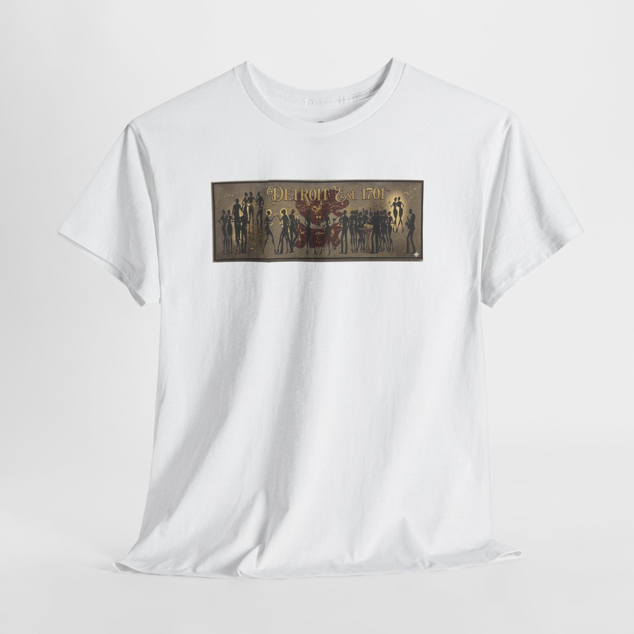 Detroit Pride Vintage Silhouette Artwork Tee — Motor City Midnight Graphic Cotton T-Shirt