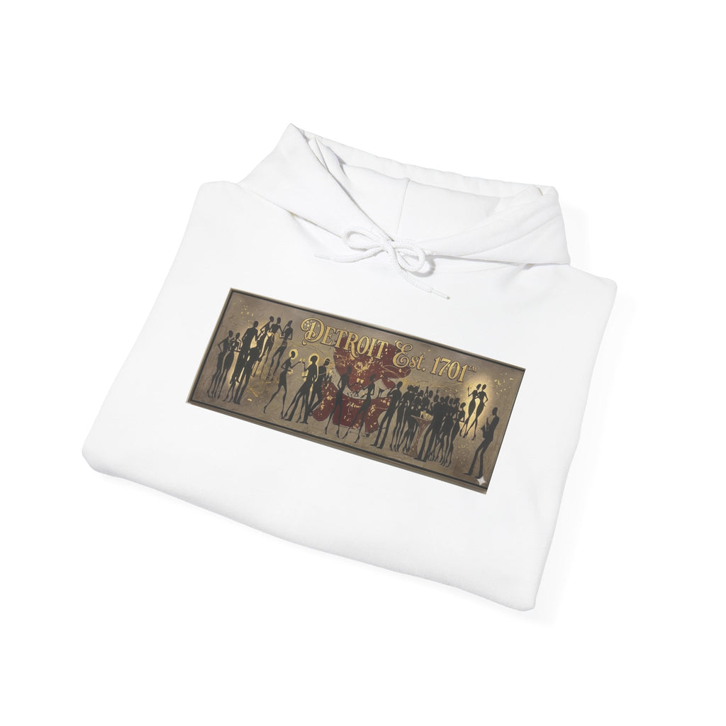 Detroit Pride Vintage Silhouette Artwork Hoodie — Motor City Midnight Graphic Pullover
