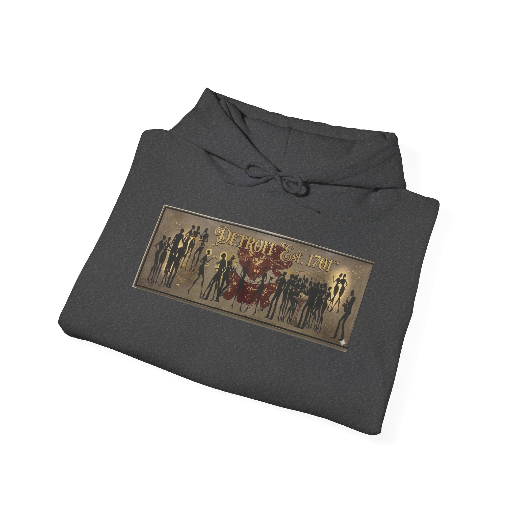 Detroit Pride Vintage Silhouette Artwork Hoodie — Motor City Midnight Graphic Pullover