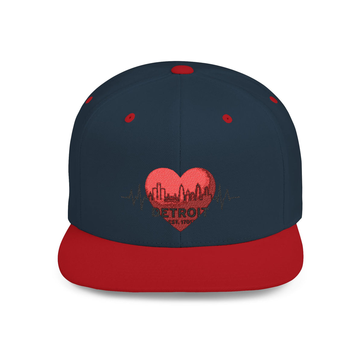 Detroit Heartbeat Snapback Hat — Embroidered City Heart Graphic