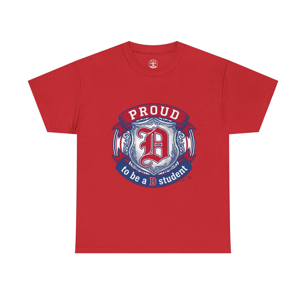 Detroit Pride D Student Tee — Vintage Crest Cotton T-Shirt(Unisex)