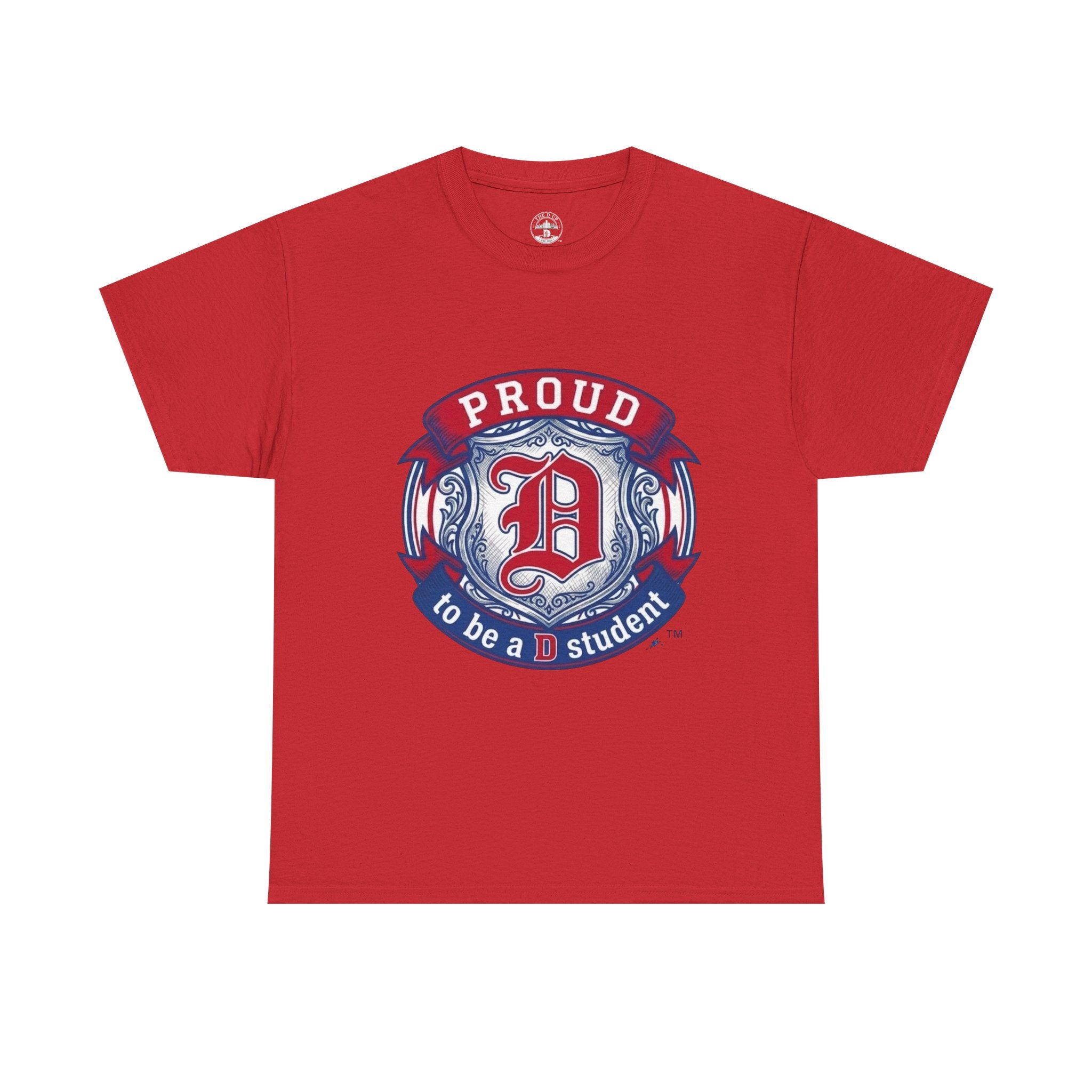 Detroit Pride D Student Tee — Vintage Crest Cotton T-Shirt(Unisex)