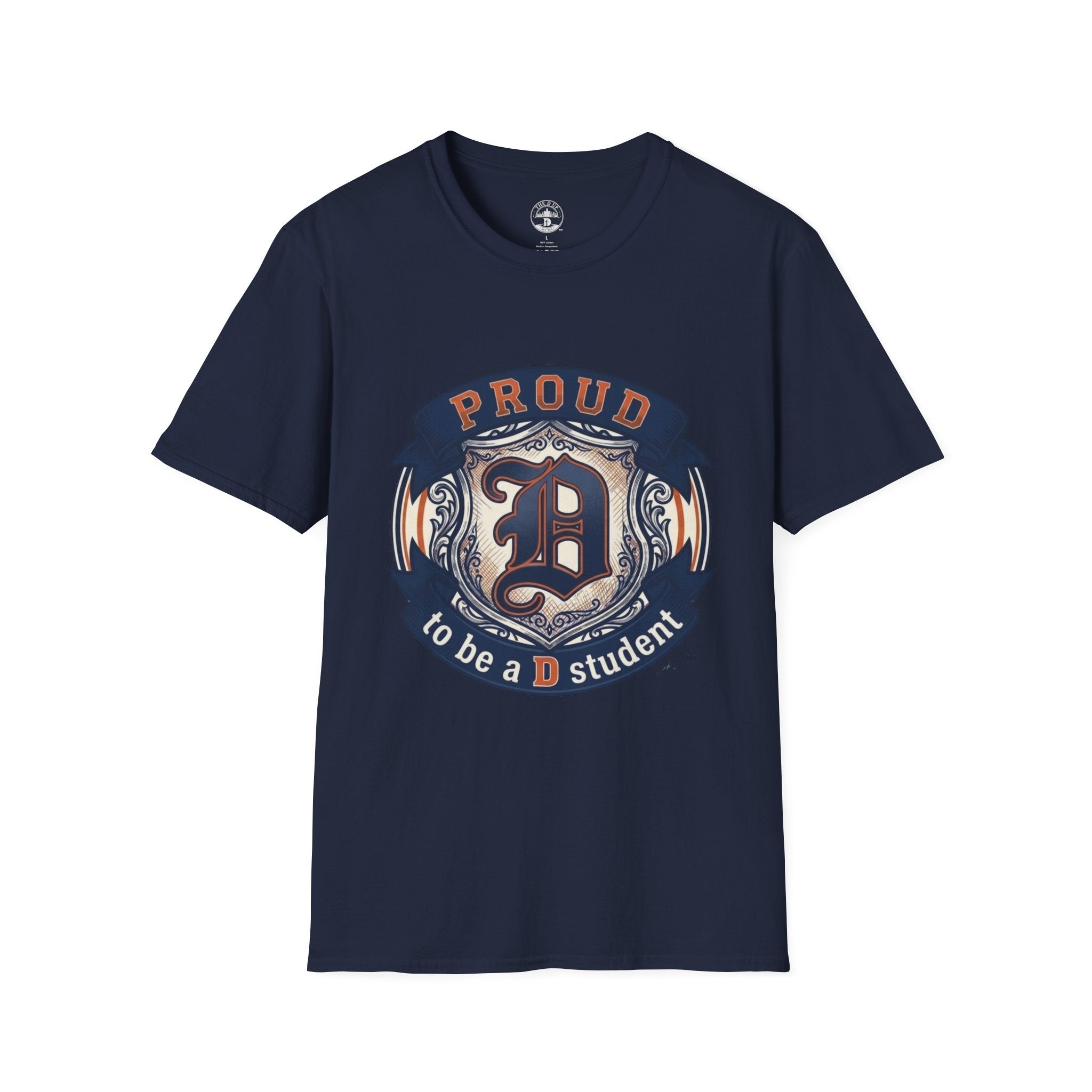 Detroit Pride "PROUD" Vintage Crest T-Shirt — Motor City Hometown Graphic Cotton Tee