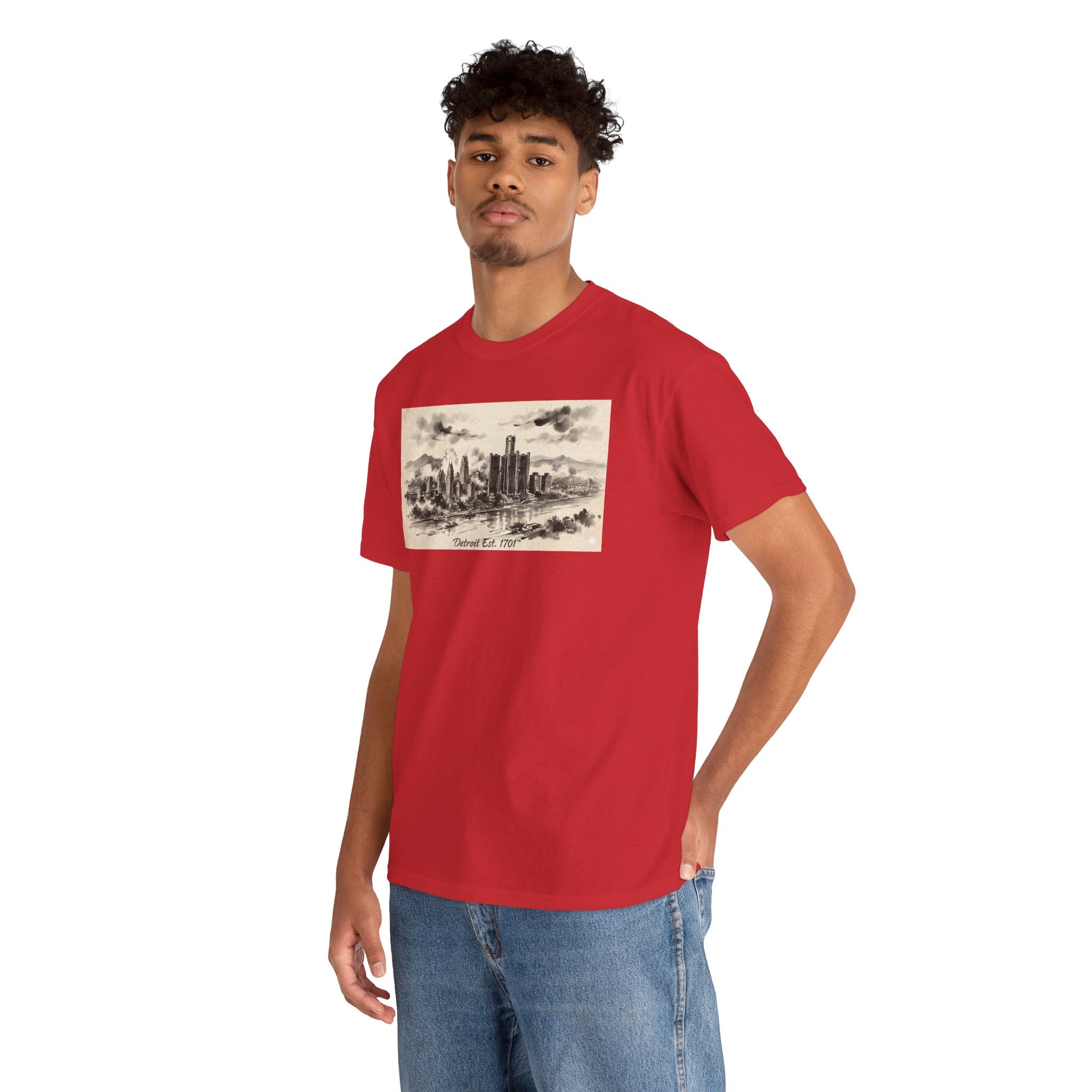 Detroit Pride Vintage Skyline Tee — "Detroit, Est. 1701" Cotton T-Shirt | Motor City Roots